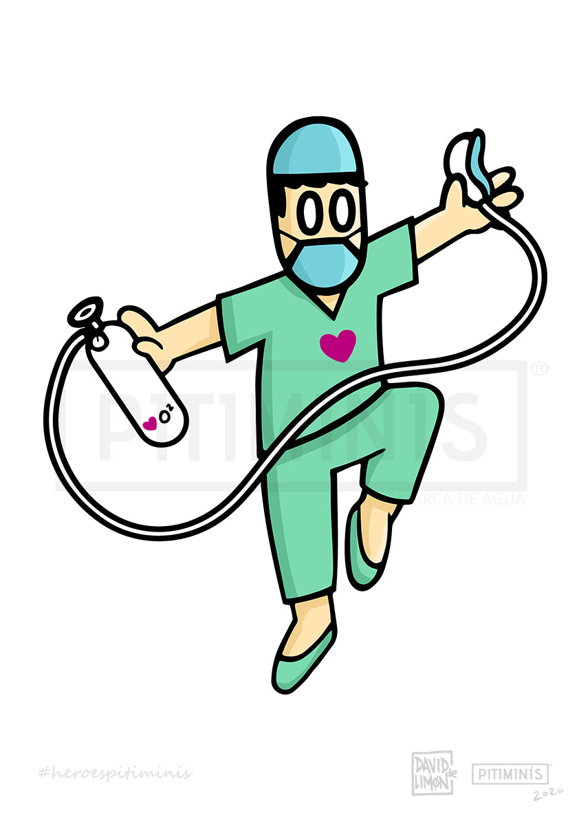 David De Limón Print Benéfico Covid-19. Sanidad (Él) - Pitiminís
