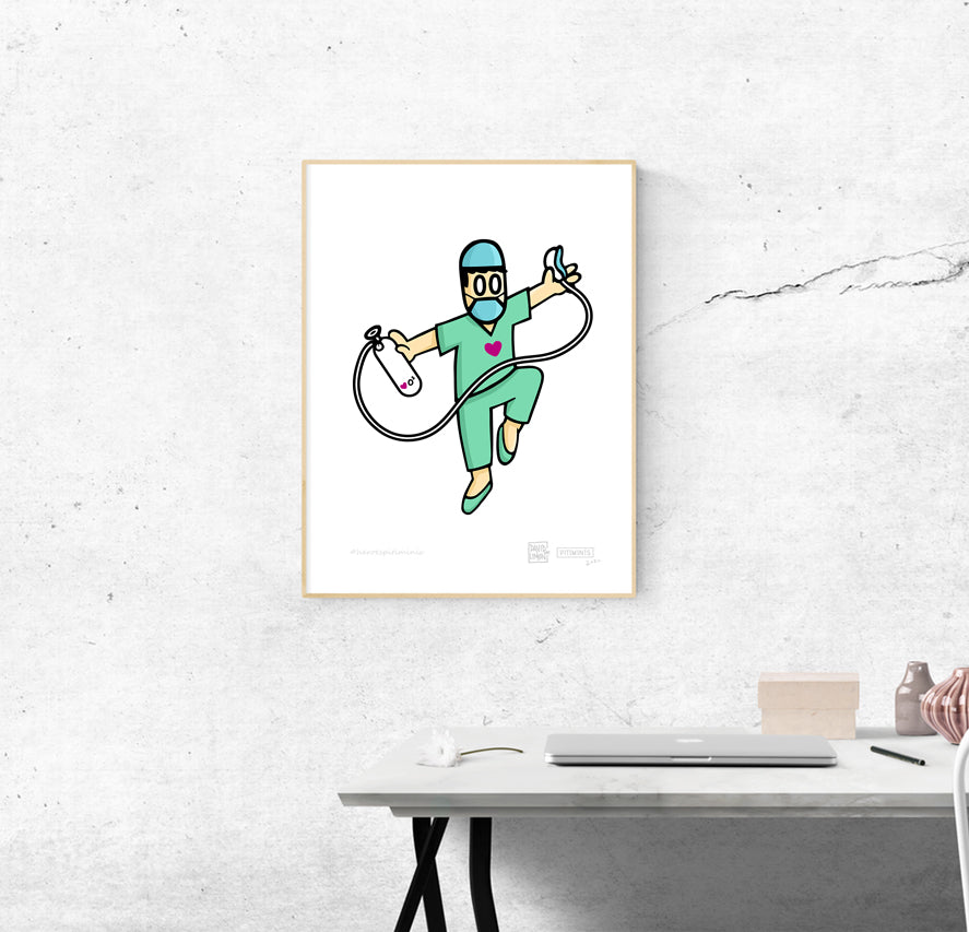 David De Limón Print Benéfico Covid-19. Sanidad (Él) - Pitiminís